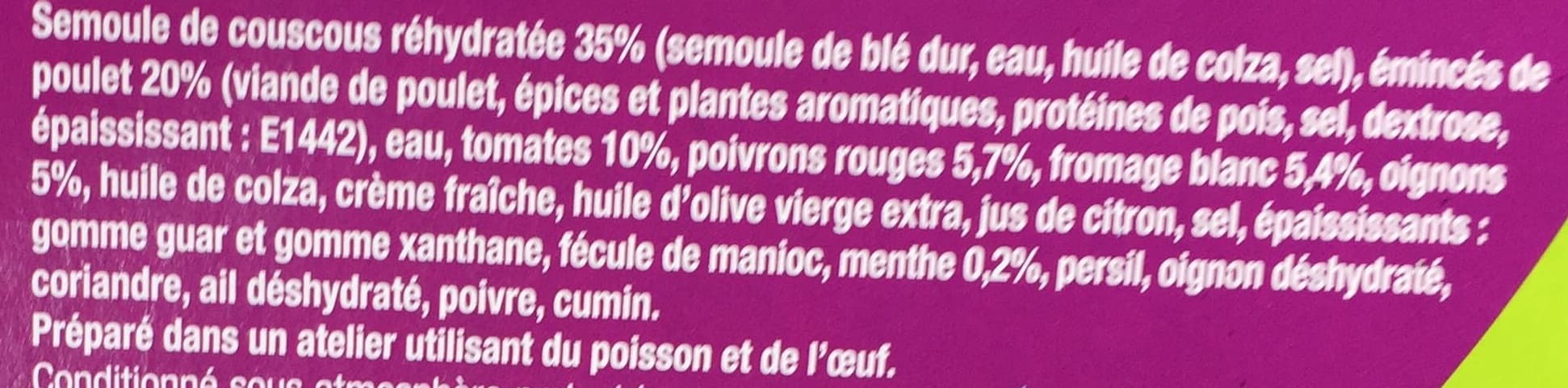 La Cuisine d'Océane Poulet Kebab & Semoule à l'Orientale packshot