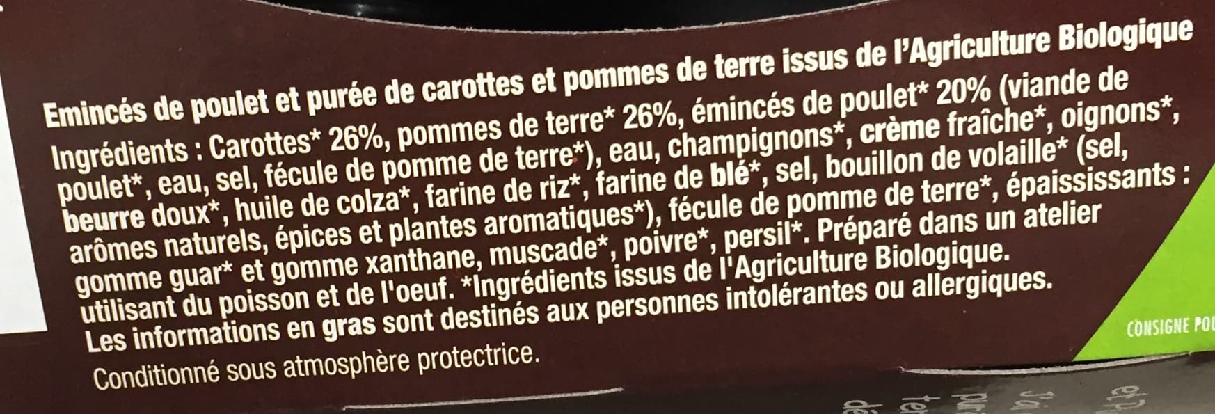La Cuisine d'Océane Émincés de Poulet et Purée de Carottes & Pommes de terre Bio packshot