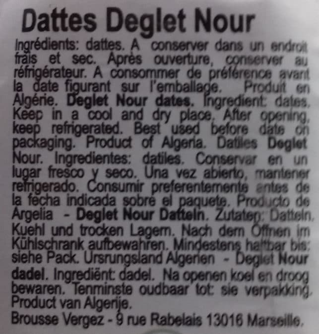 Brousse Vergez Dattes Deglet Nour packshot