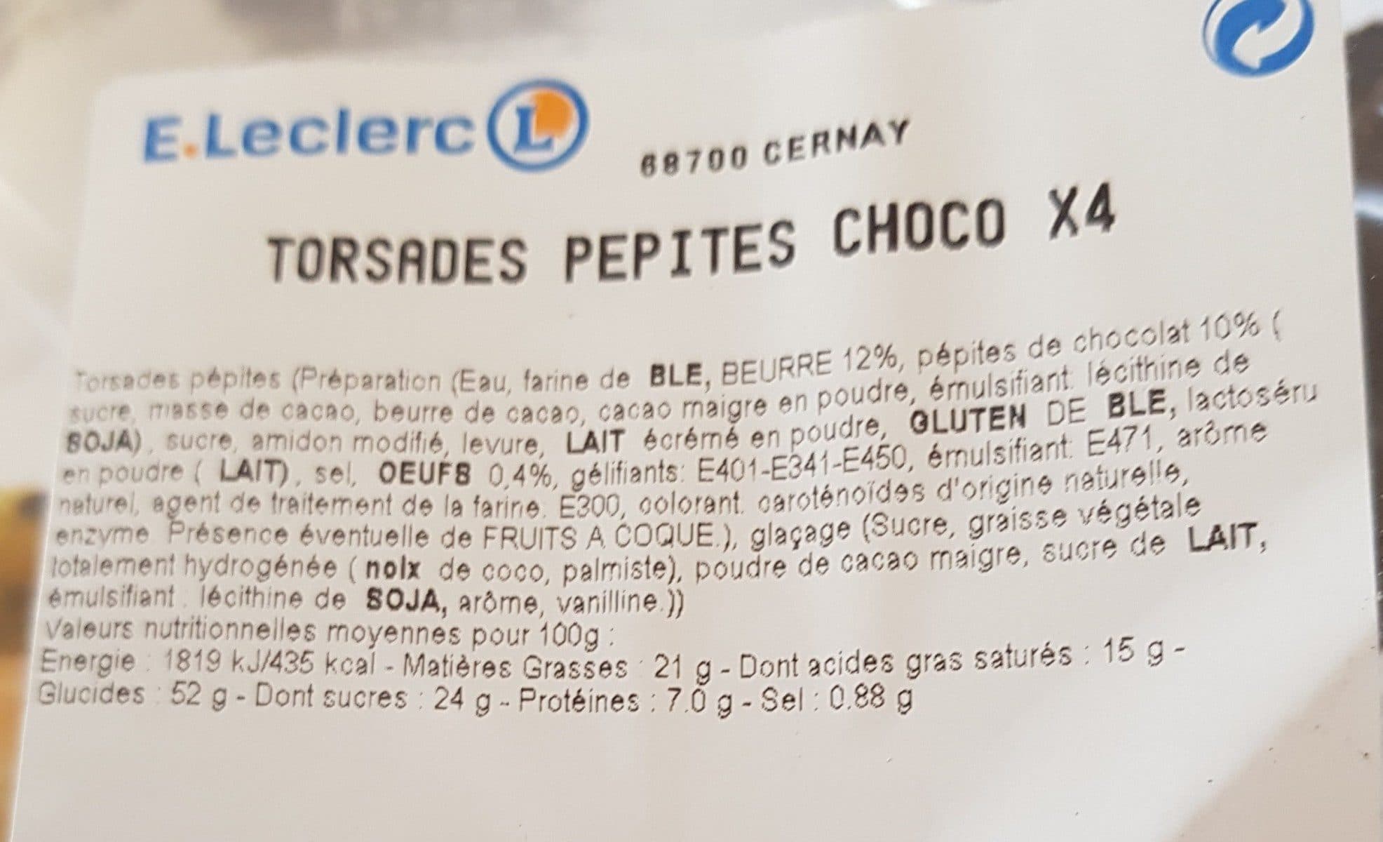 Open Food Facts TORSAFRS PEPITES CHOCO packshot