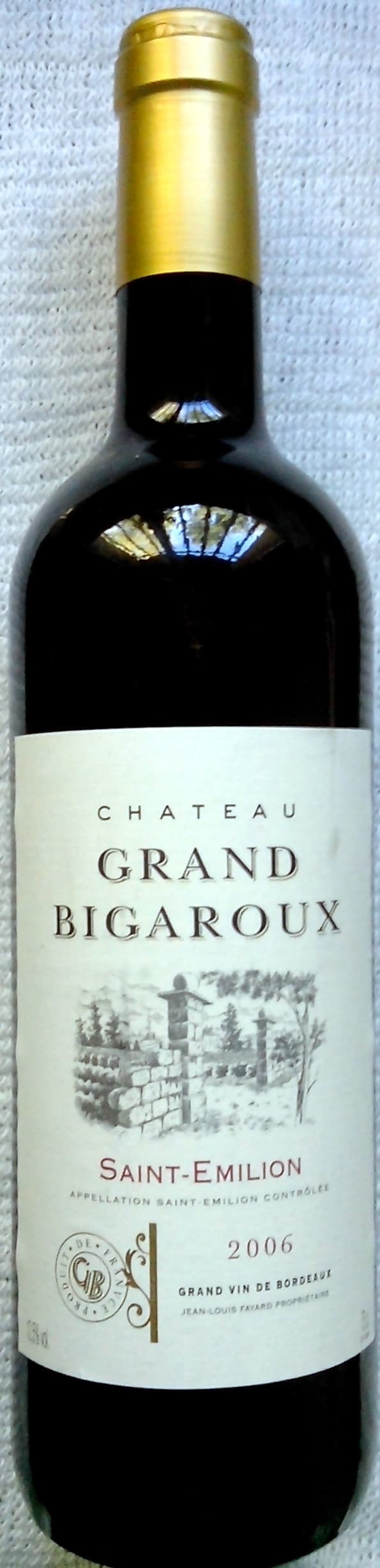 Château Grand Bigaroux Château GRAND BIGAROUX - Saint-Emilion 2006 packshot