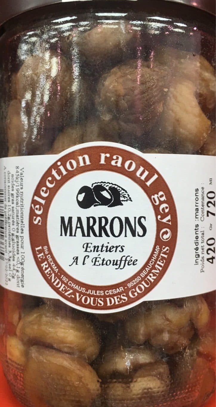 Raoul Gey Marrons entiers à l’étouffée packshot