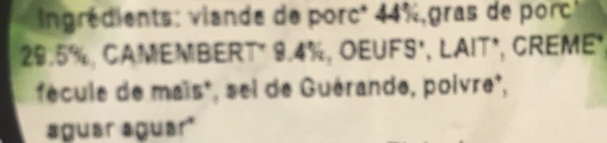 Open Food Facts Terrine au camenbert packshot