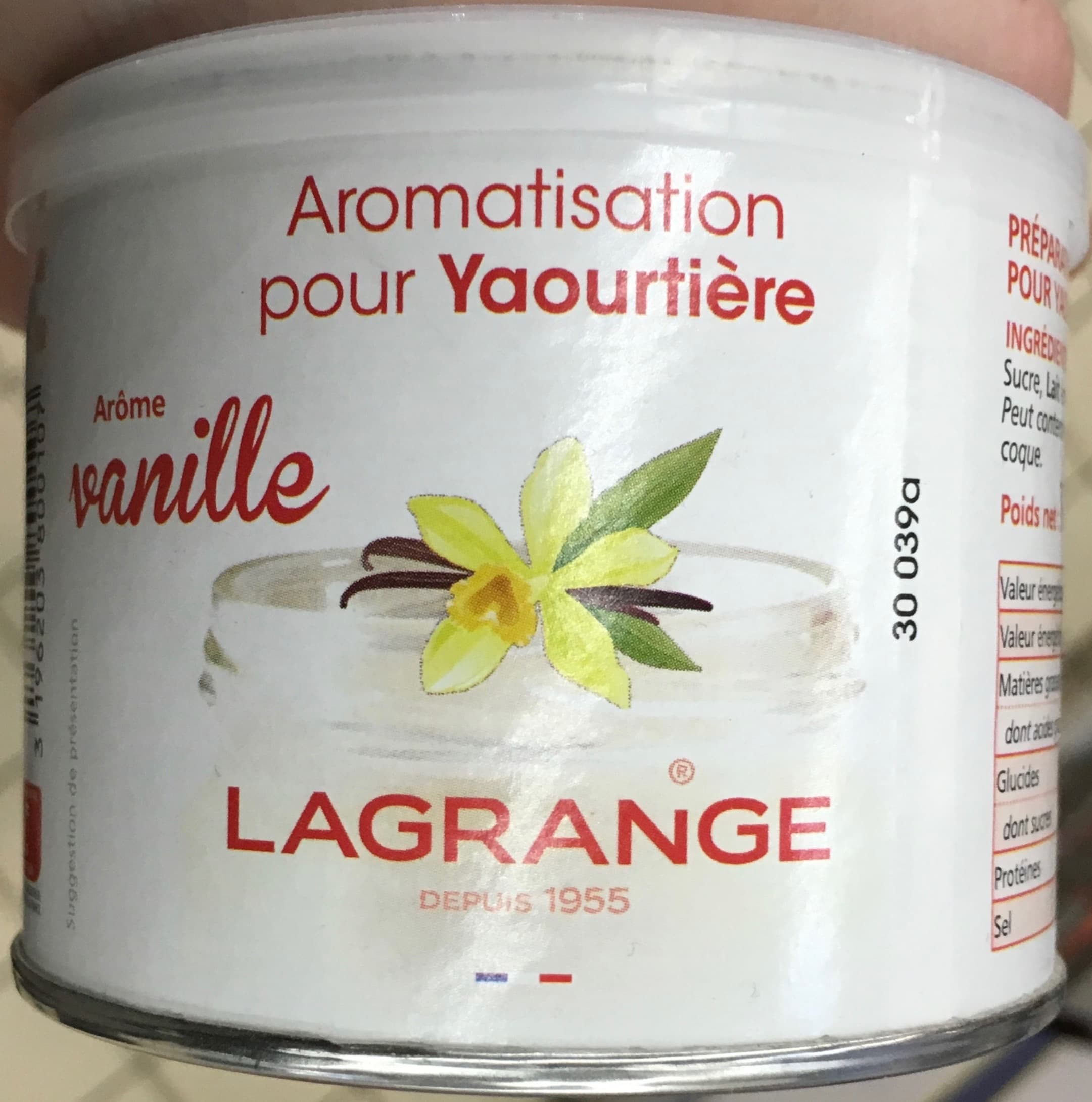 Lagrange Aromatisation pour yaourtière arôme vanille packshot