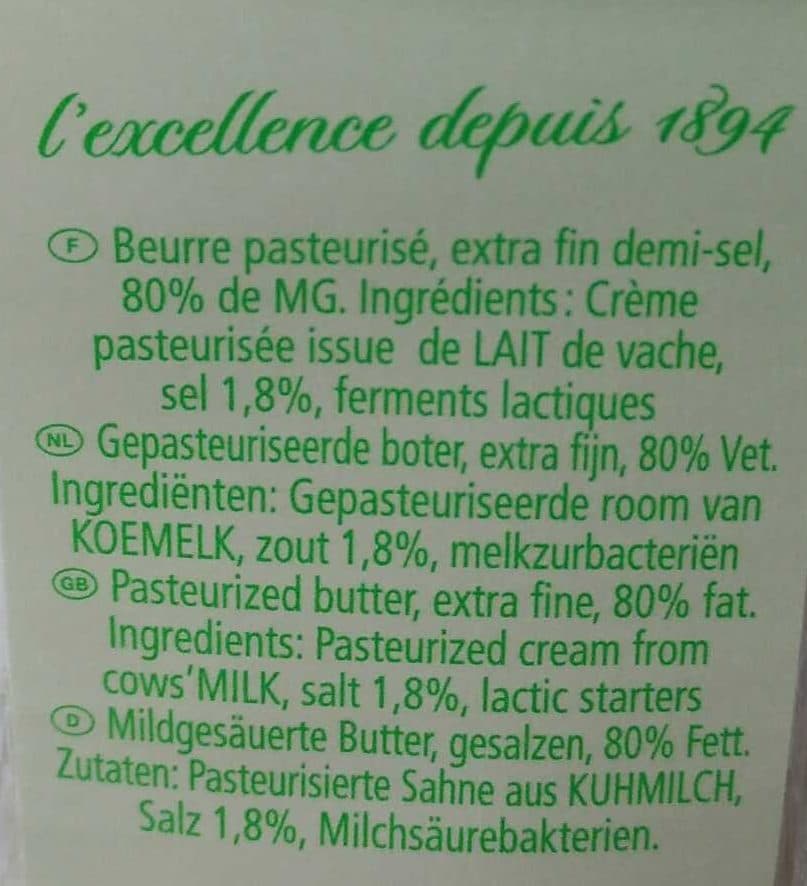 Échiré Beurre de Baratte d'Excellence Demi-Sel AOP packshot