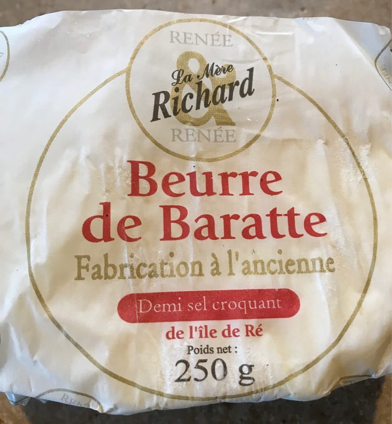 La Mère Richard Beurre de Baratte demi sel packshot