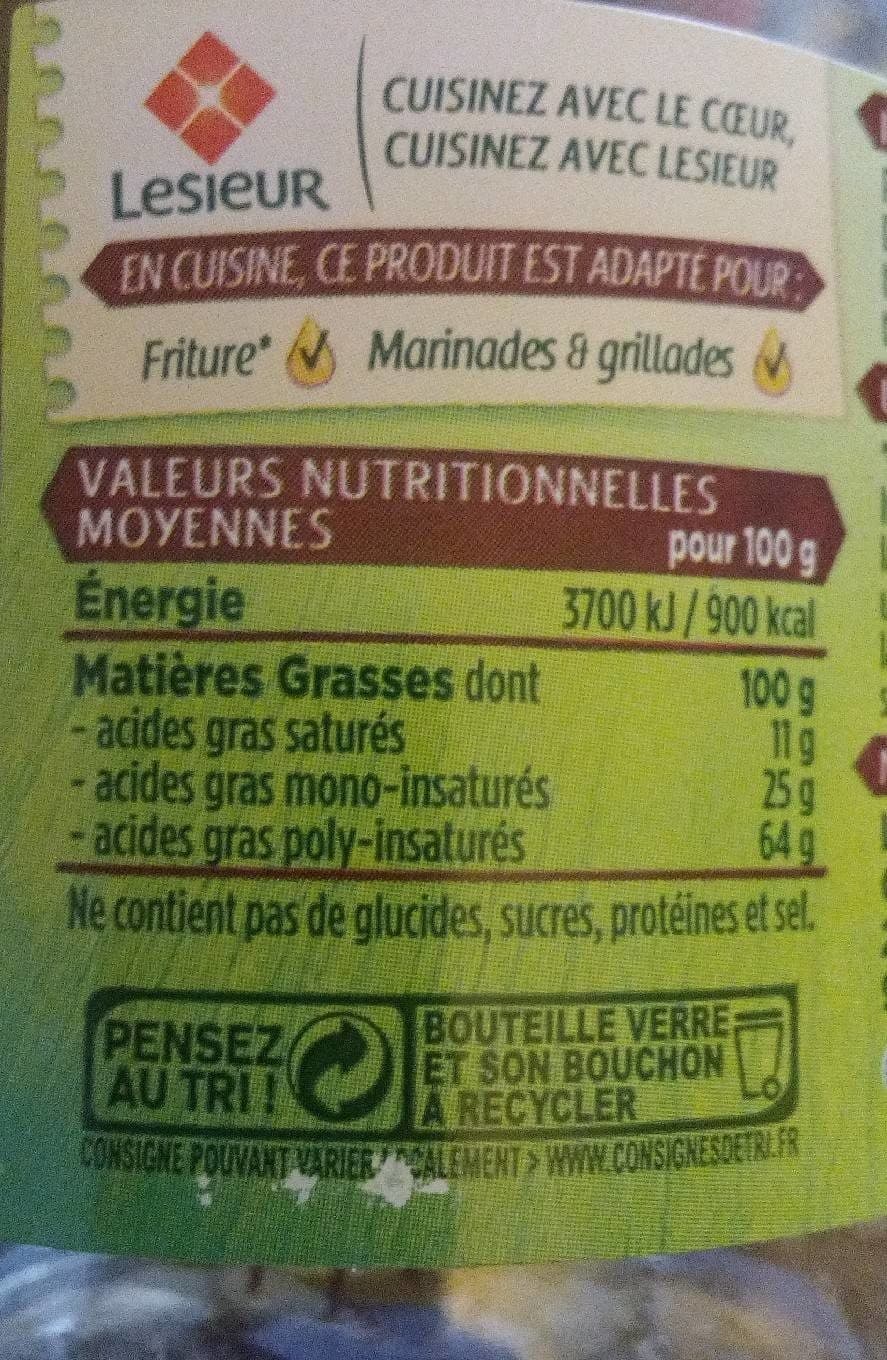 Lesieur HUILE DE PEPINS DE RAISIN FONDUE JARDIN D'ORANTE packshot