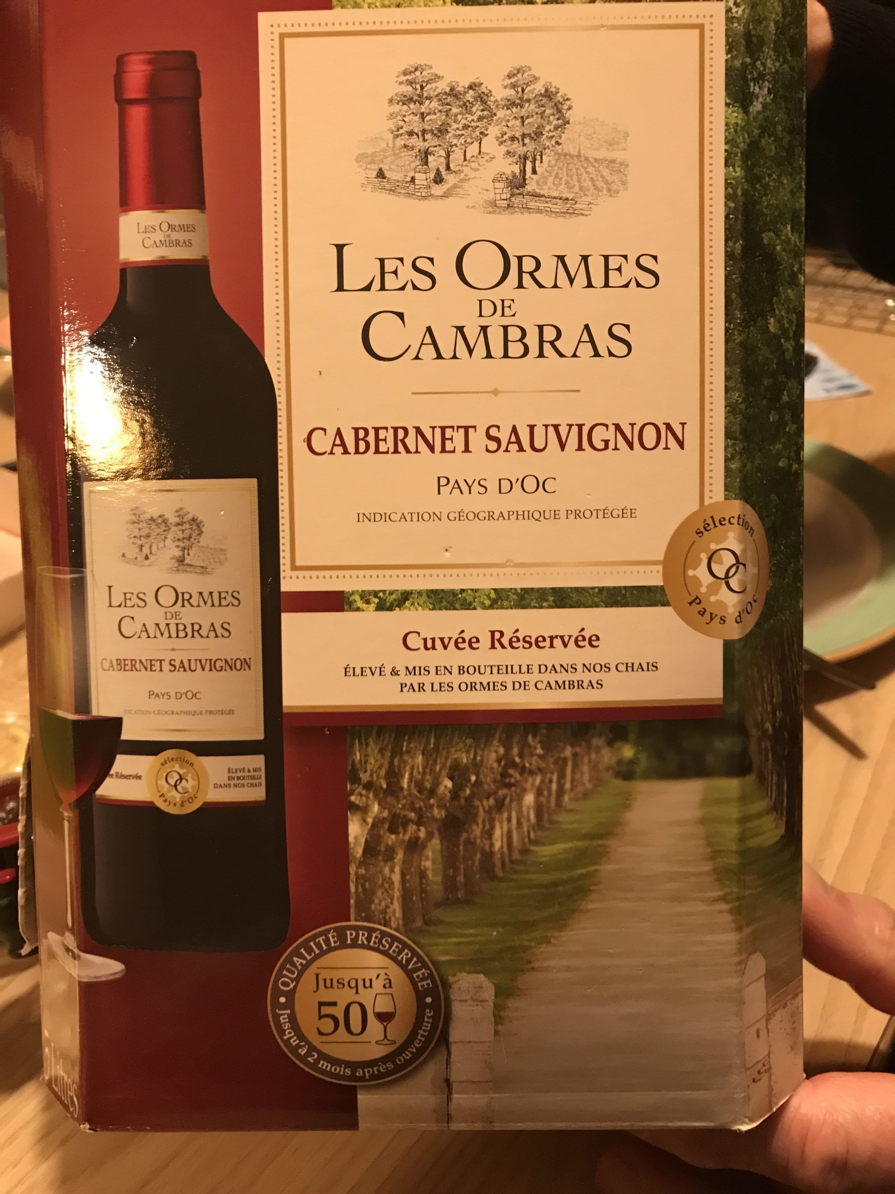 Les ormes de cambras Vin cabernet sauvignon packshot