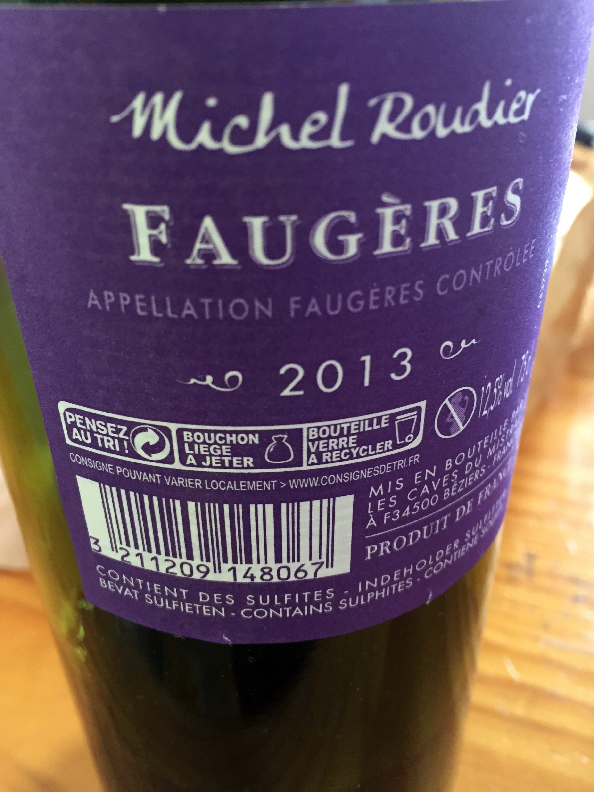 Michel Roudier Faugères 2013 packshot