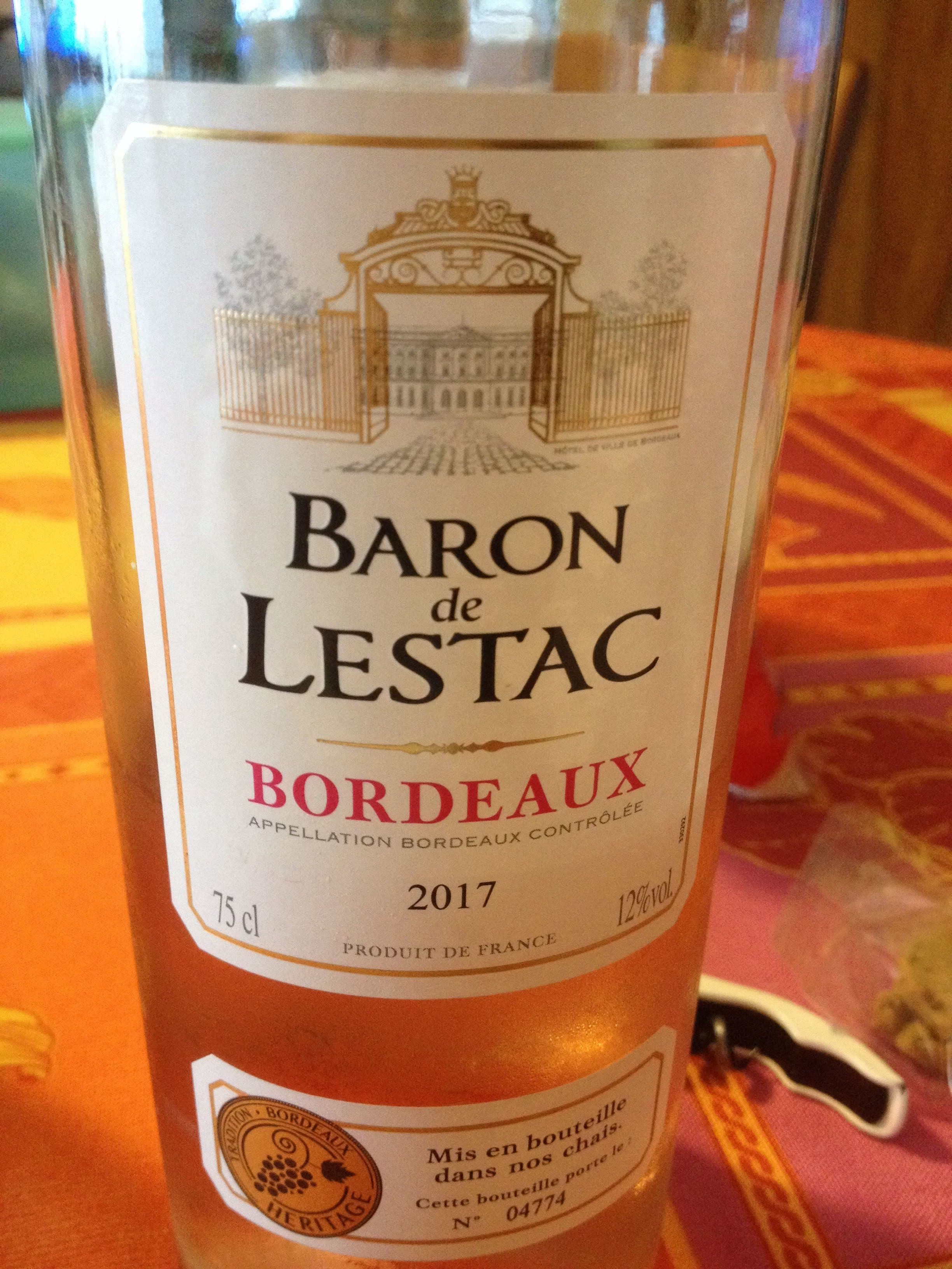 Bordeaux BDX Rose Baron De Lestac 10 75CL packshot