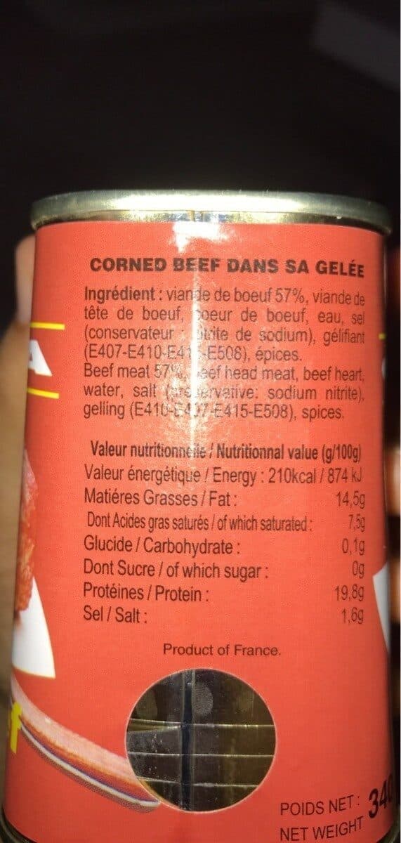 Open Food Facts Corned beef dans sa gele packshot