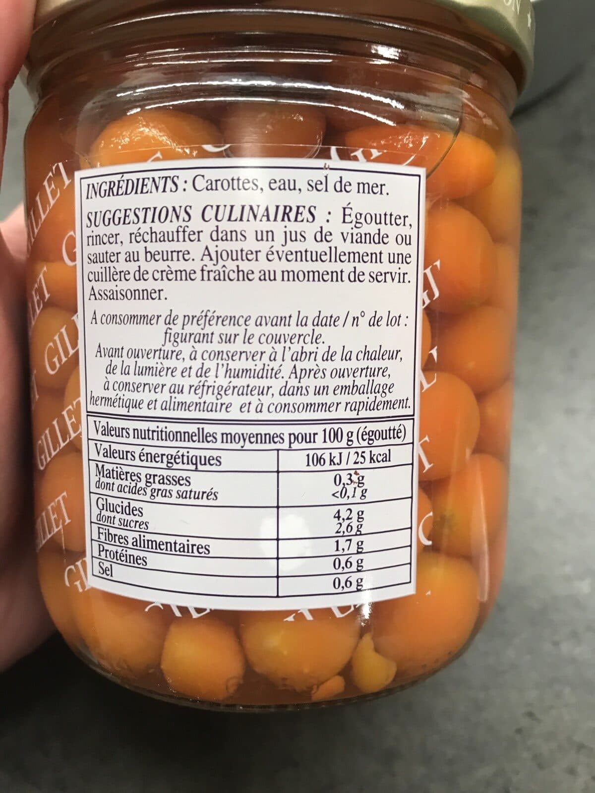 Gillet contres Carottes Grelot packshot