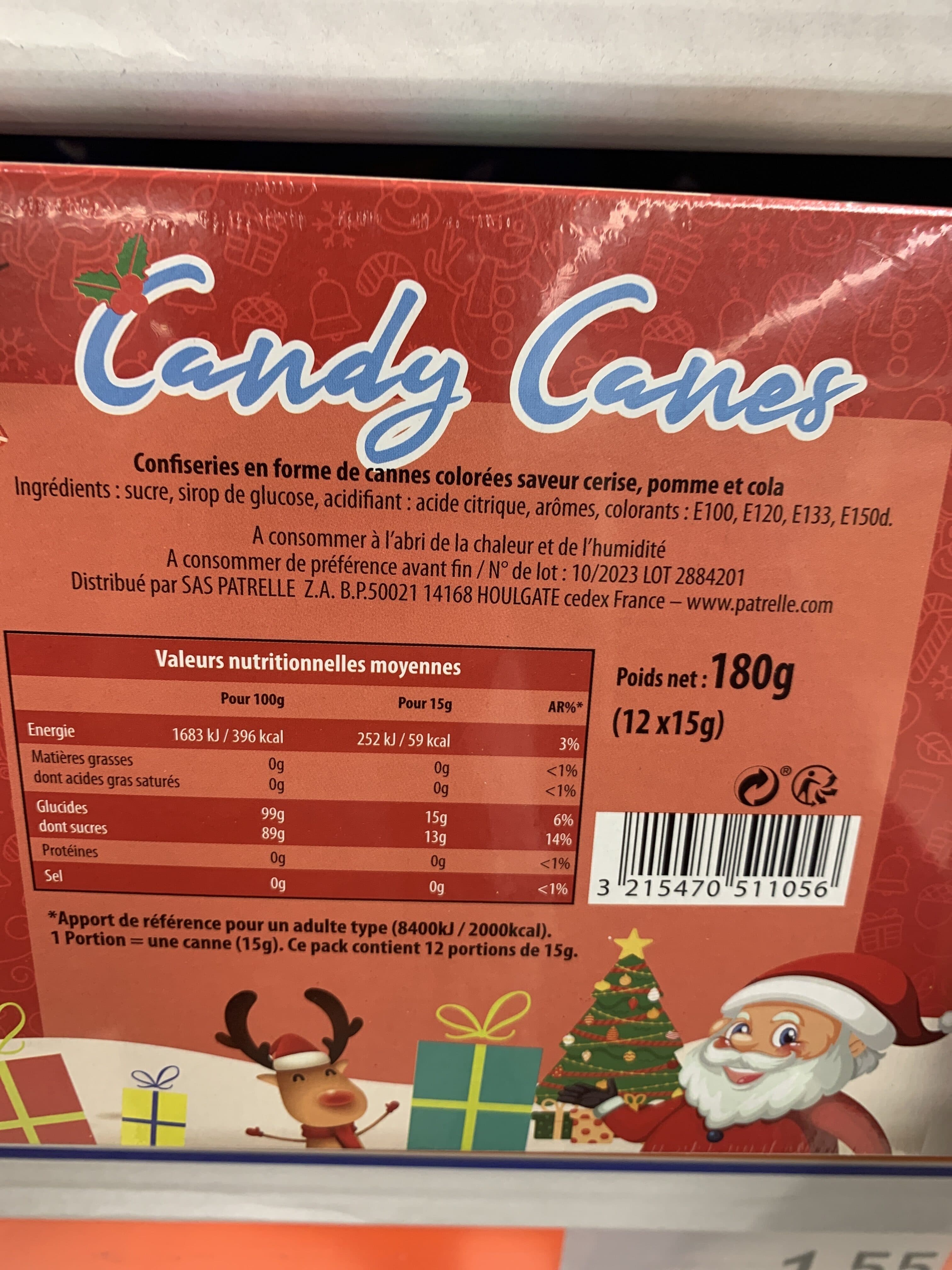 Candy Canes Bte Candy Canes X10 180G, packshot