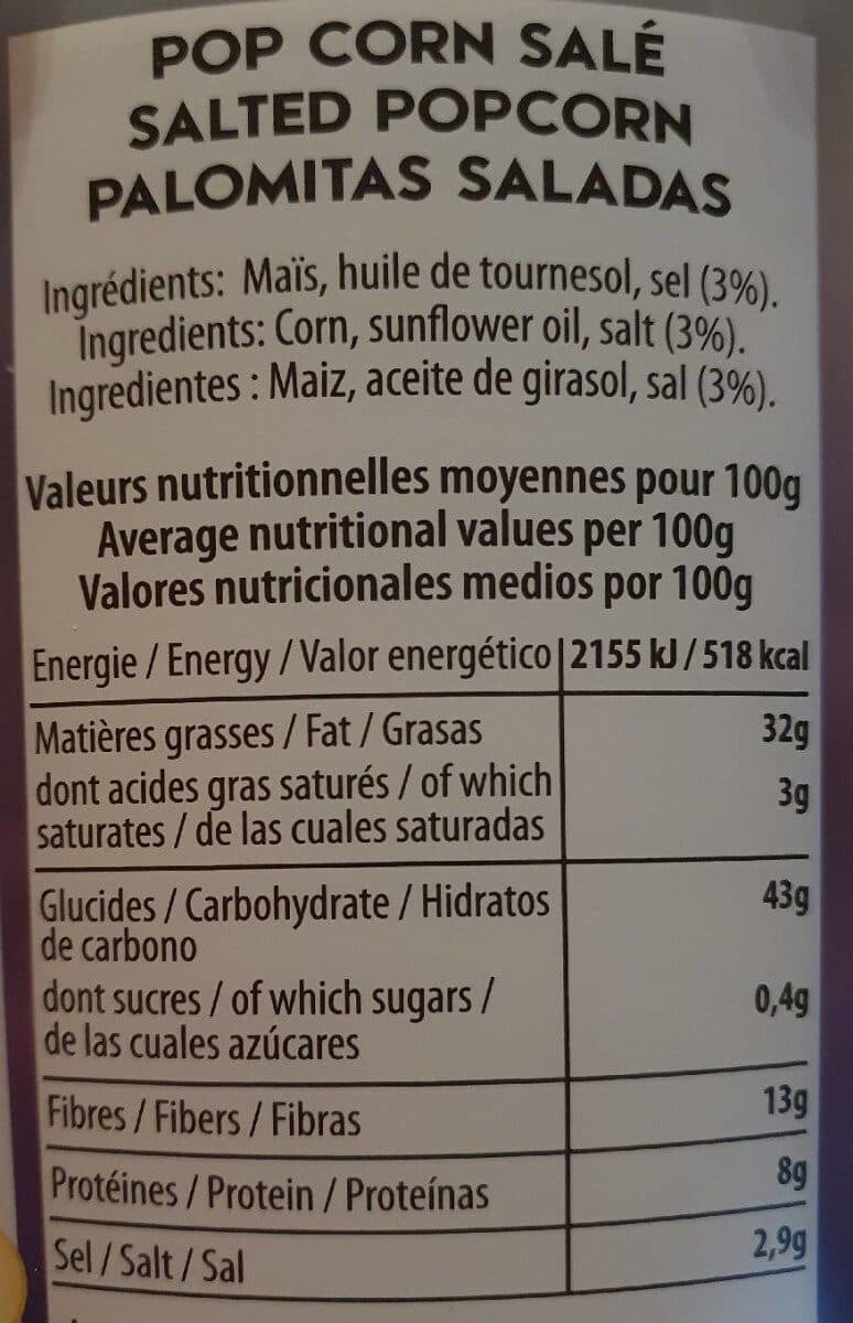 The Pop Corn Factory Pop corn salé packshot