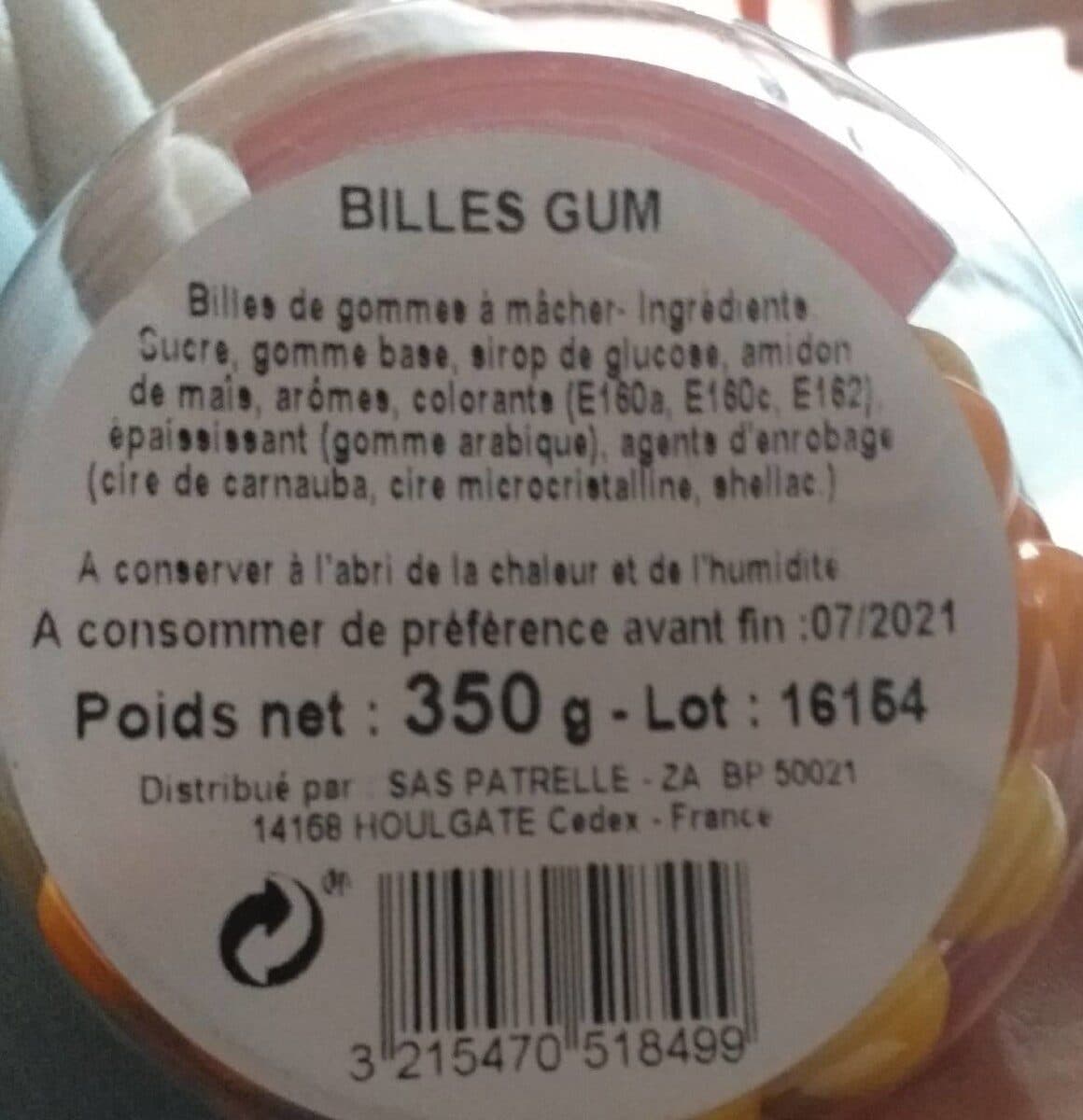 Open Food Facts Billes Gum packshot
