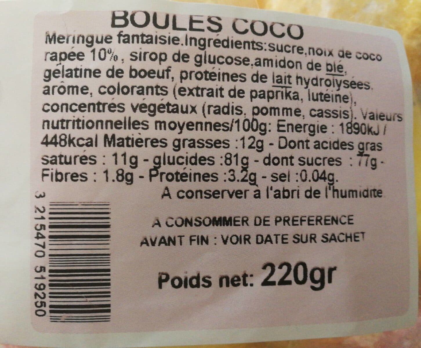 Open Food Facts BOULES COCO packshot