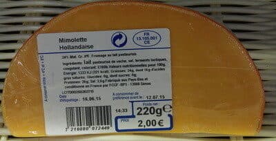 FCCF Mimolette hollandaise (24% MG) packshot