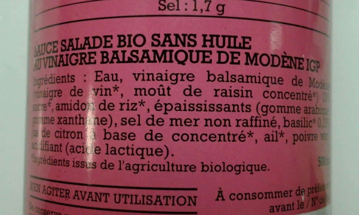 Le jardin d'Orante Sauce Salade Balsamique packshot