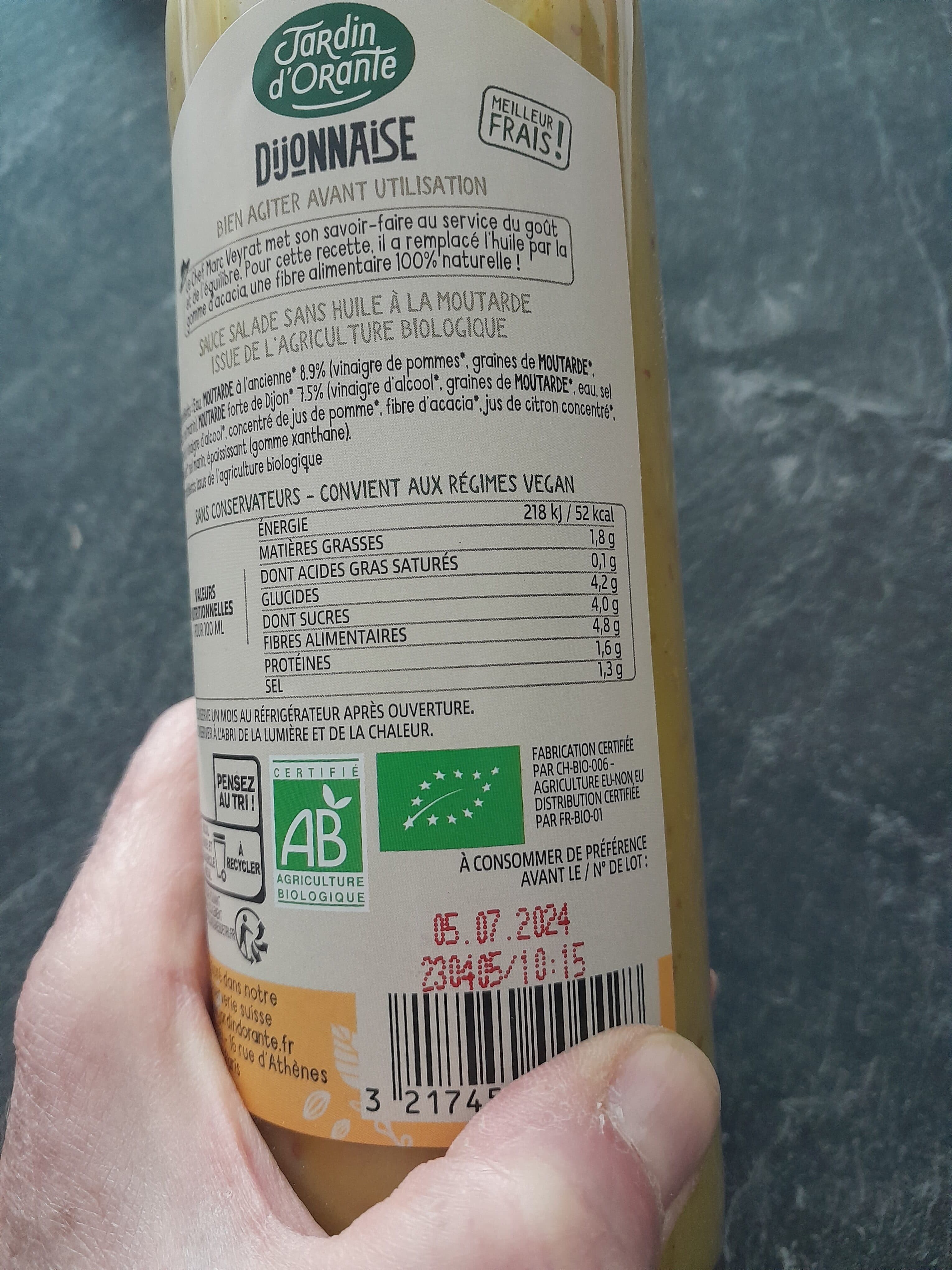 Le Jardin d'Orante Salad Sauce | Dijonnaise | Without Oil packshot