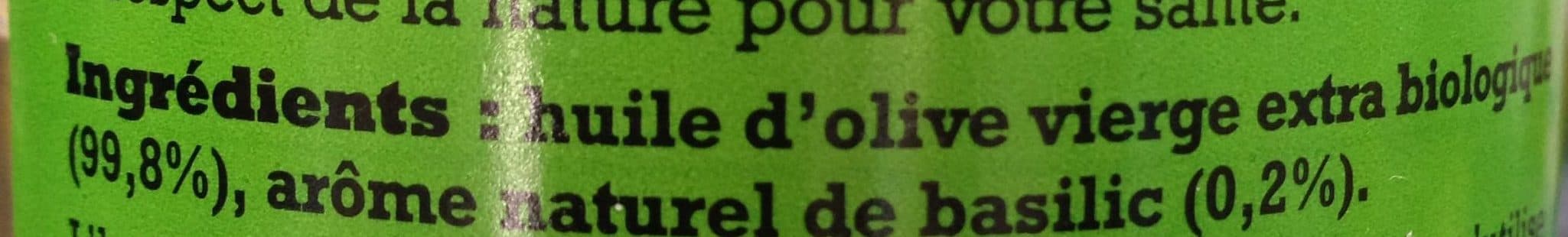 Le Jardin d'Orante Huile d'olive BIO aromatisée au Basilic 50ml packshot