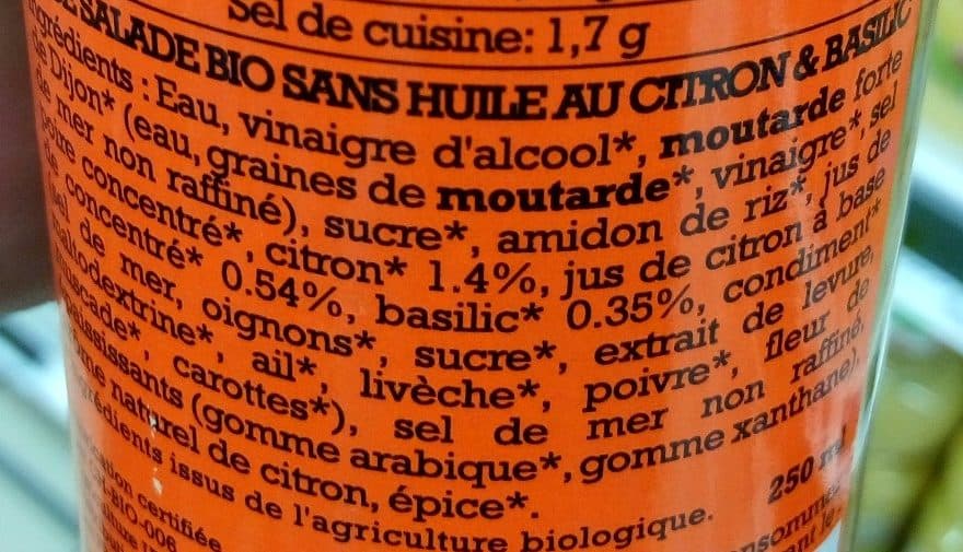 Le Jardin d'Orante Sauce salade Bio sans huile Citron Basilic 25cl packshot