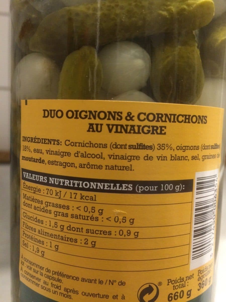 Le Jardin d'Orante Duo oignons et cornichons 72cl packshot
