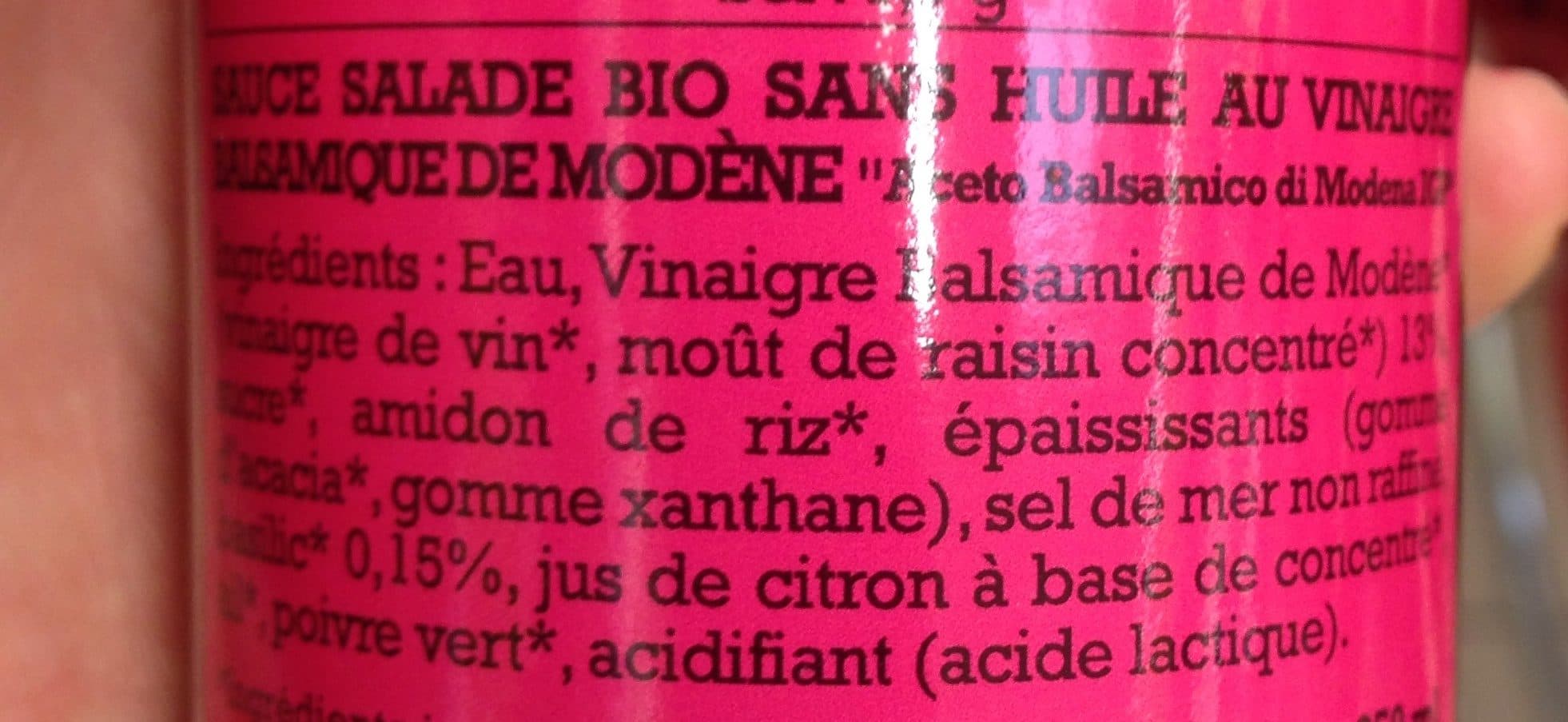 Le Jardin D'orante Sauce salade balsamique sans huile packshot