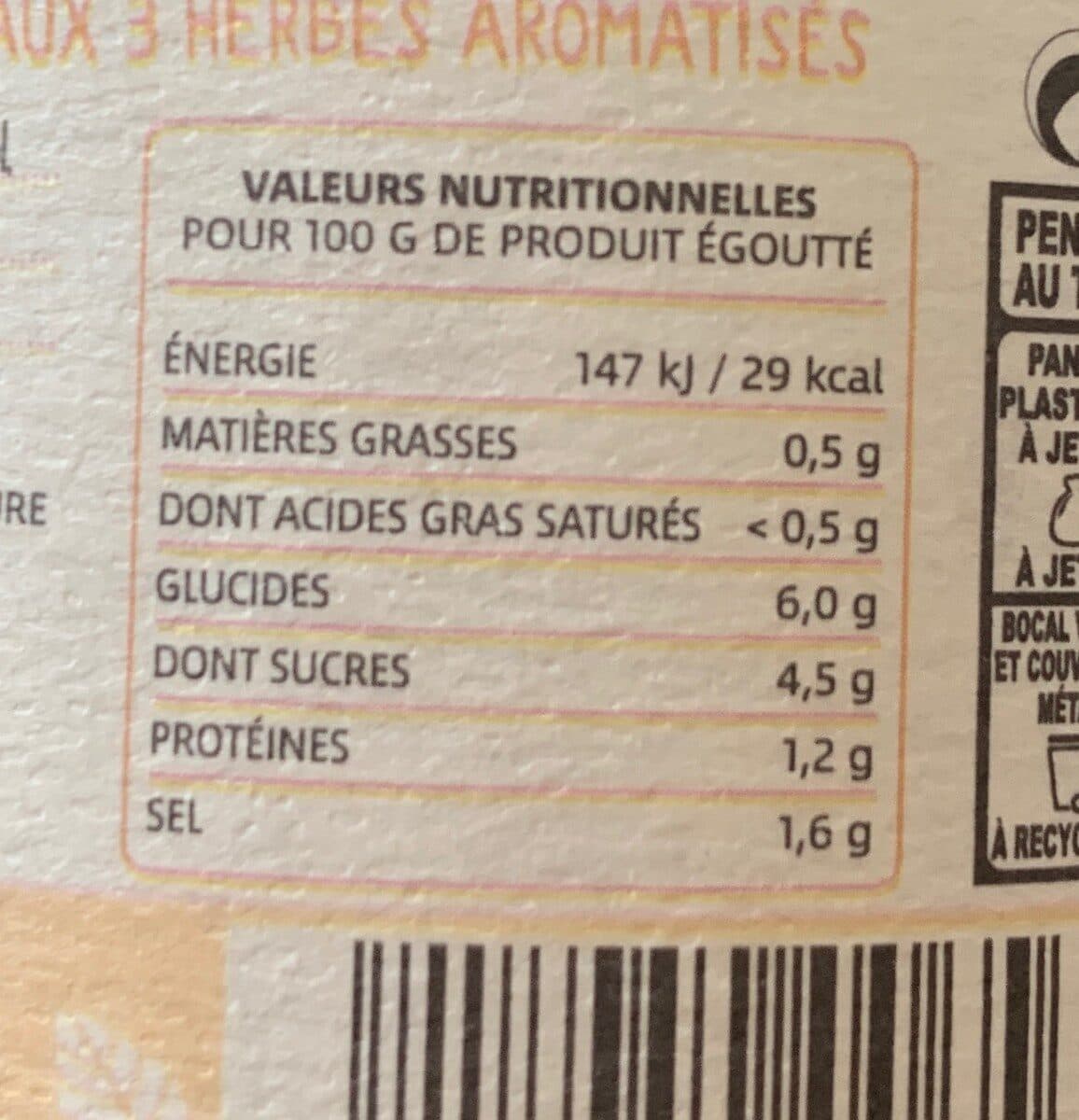 Open Food Facts Cornichons aigre doux aux 3 herbes packshot