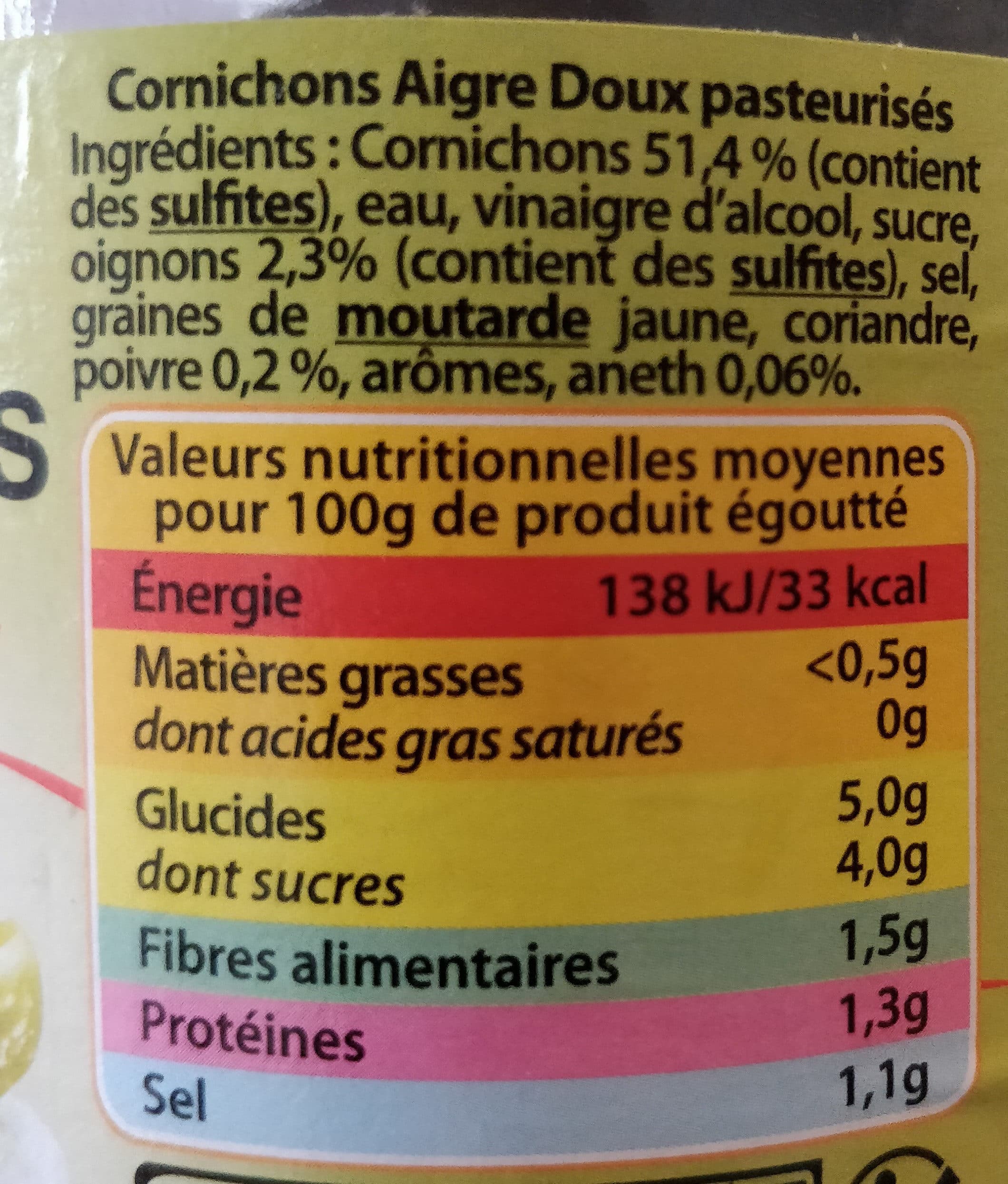 systeme u Cornichons aigres-doux packshot