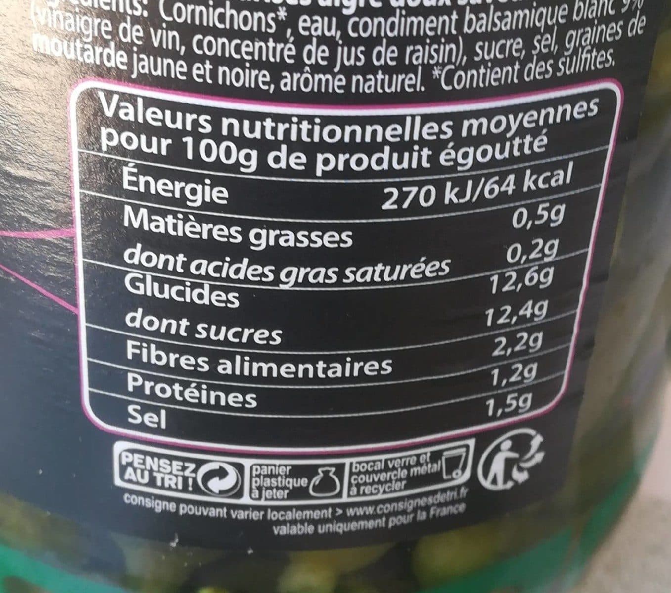 Open Food Facts Cornichon extra-fins balsamique packshot