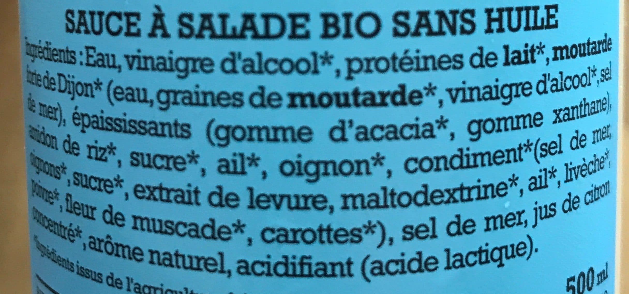 Le jardin d'Orante Sauce salade crudités sans huile nature packshot
