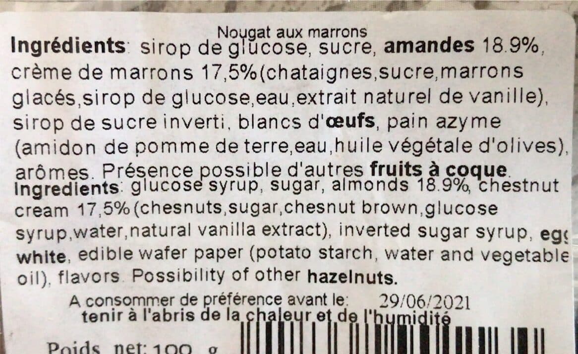Arnaud Soubeyran Nougat aux amandes et aux marrons packshot