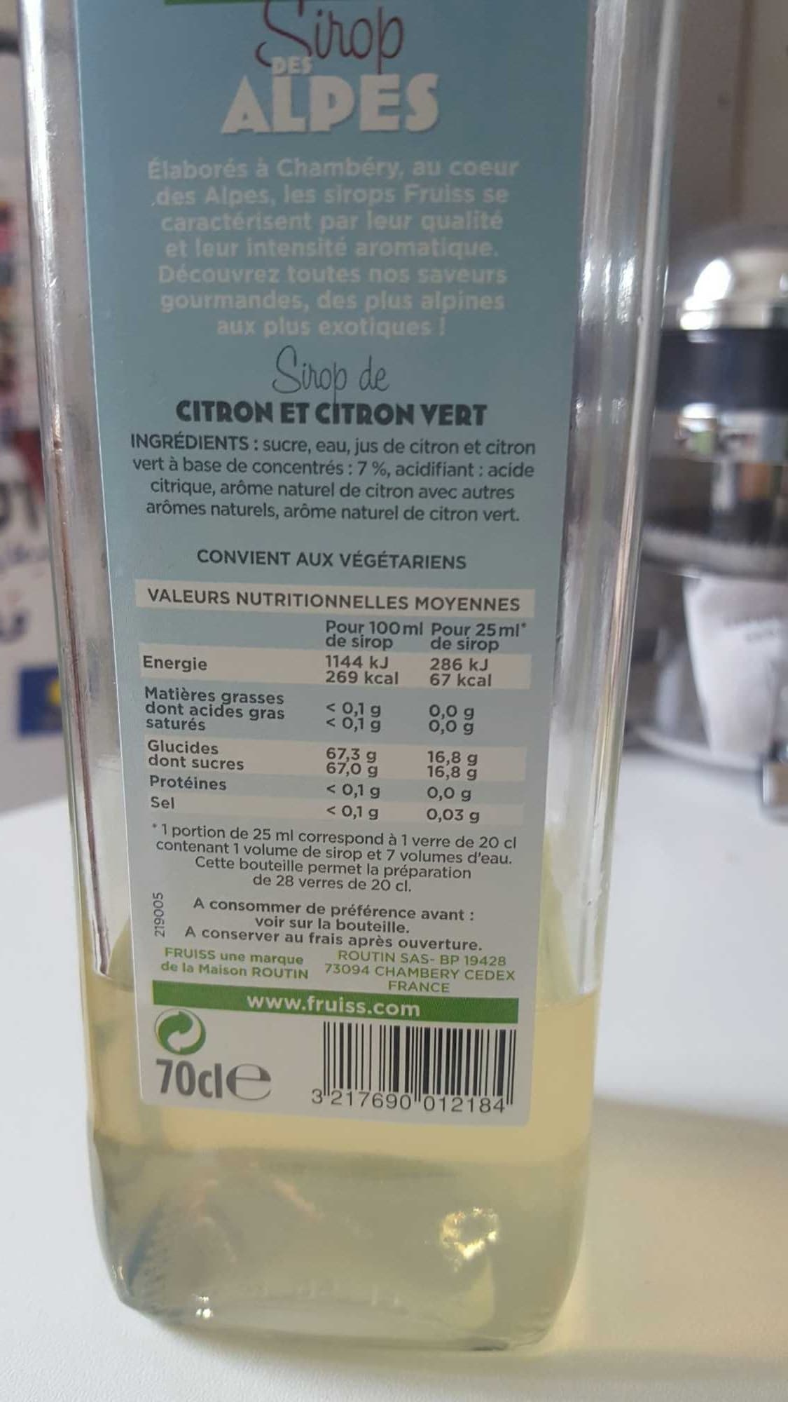 Fruiss Sirop des Alpes packshot