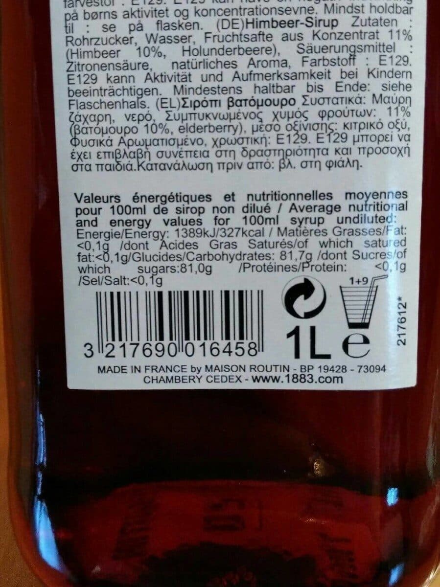 Open Food Facts Sirop Framboise packshot