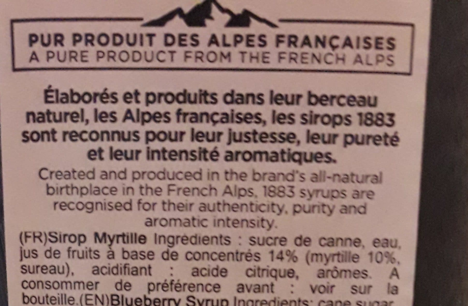Open Food Facts Sirop de myrtille packshot