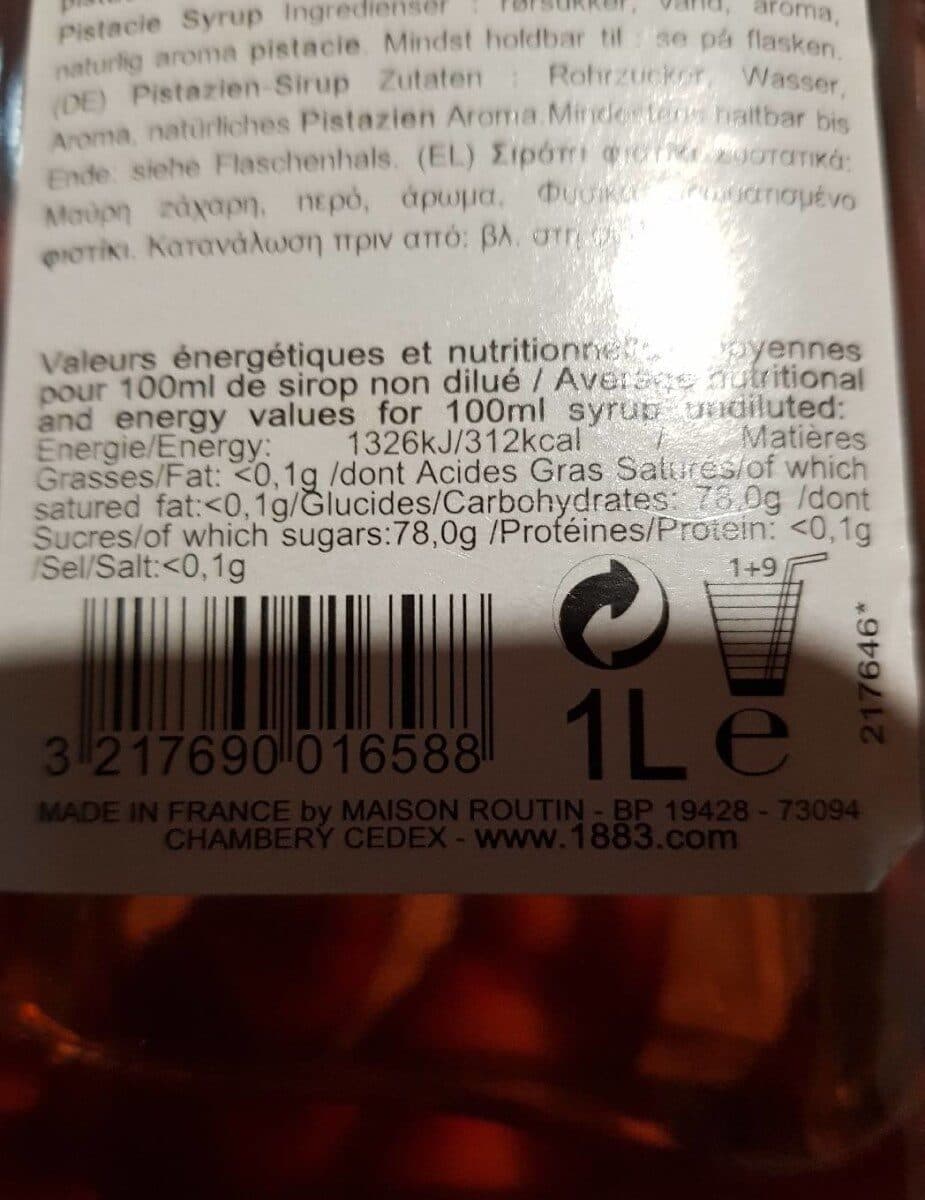 Open Food Facts Sirop pistache packshot