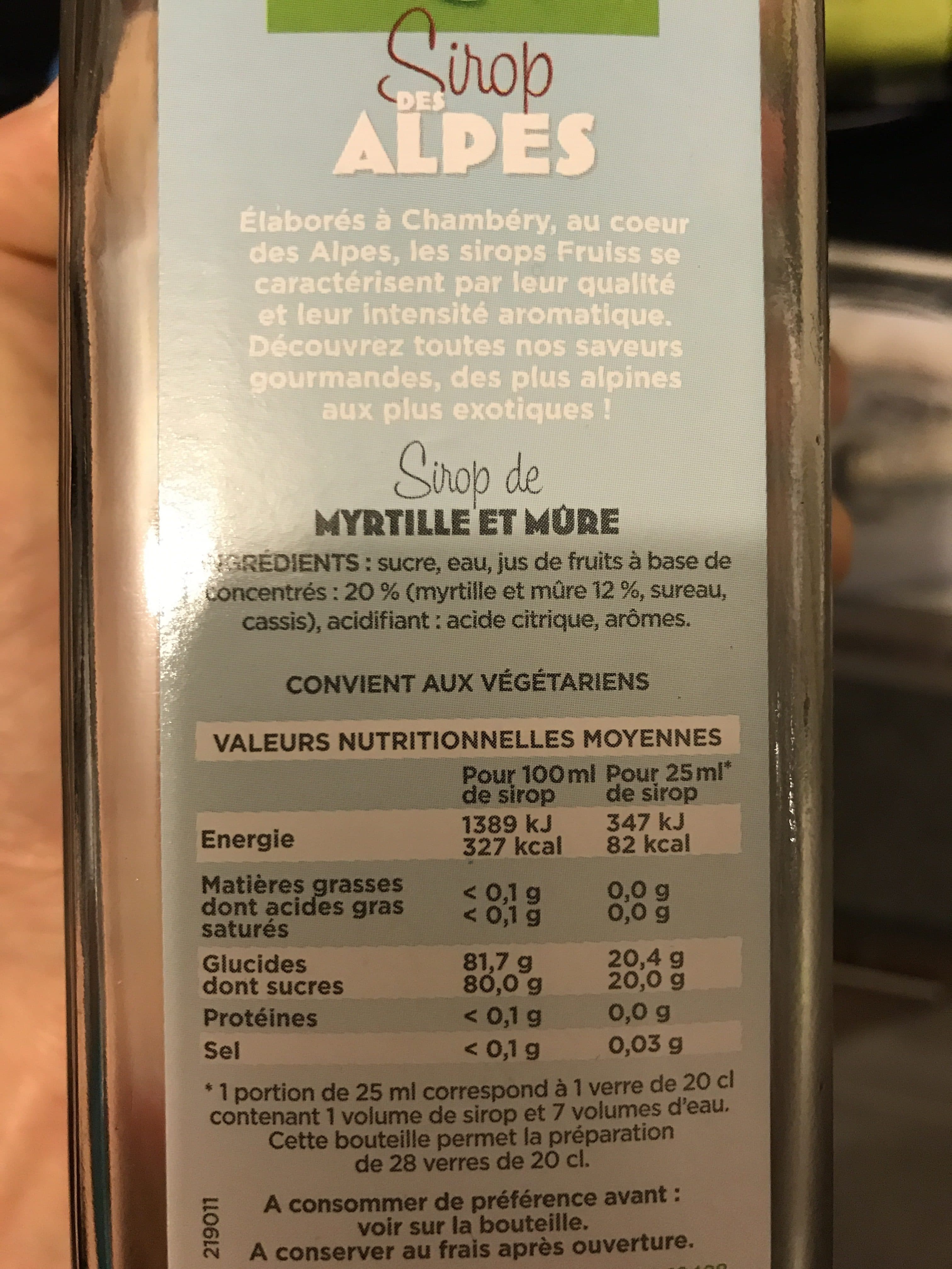 Fruiss Saveur Myrtille Mure packshot