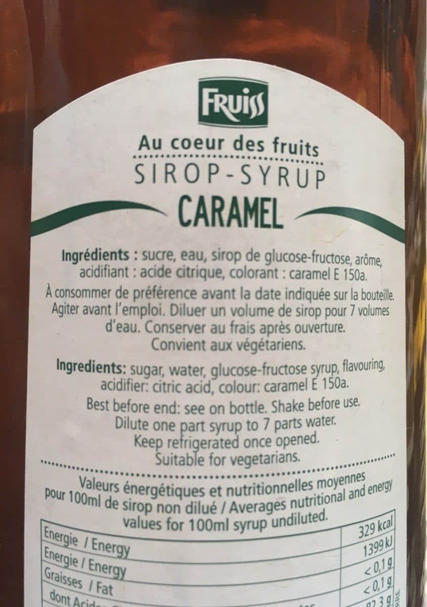 Fruiss Sirop Caramel packshot