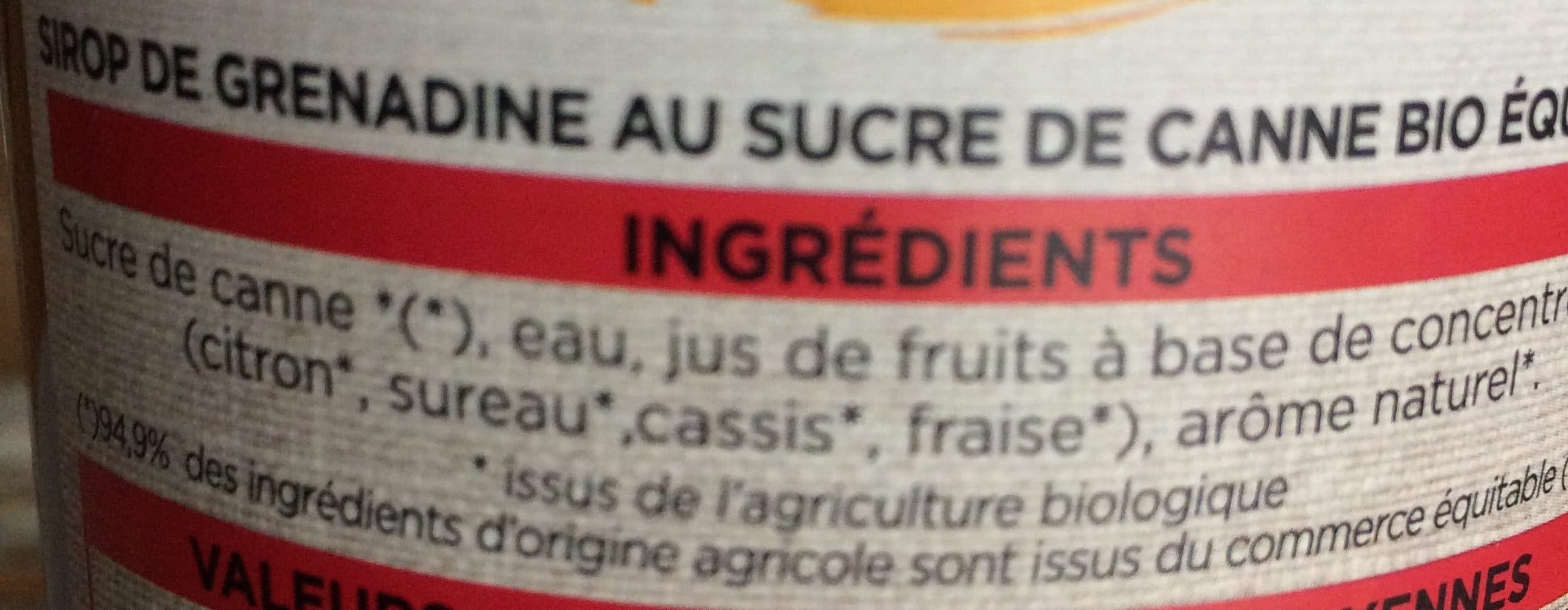 Le Jardin Des Delices Sirop de grenadine au sucre de canne bio équitable packshot
