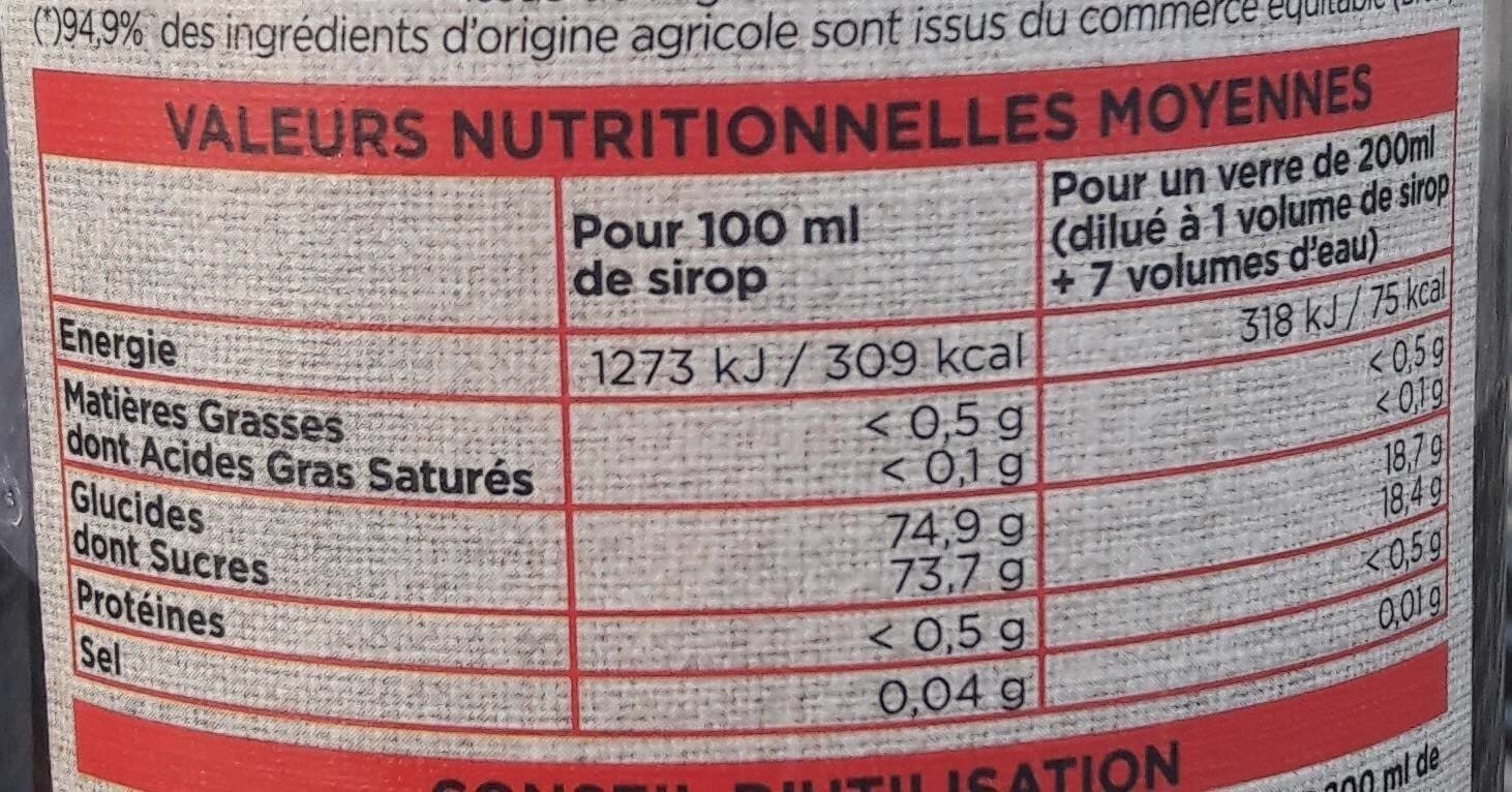 Le Jardin Des Delices Sirop de grenadine au sucre de canne bio équitable packshot