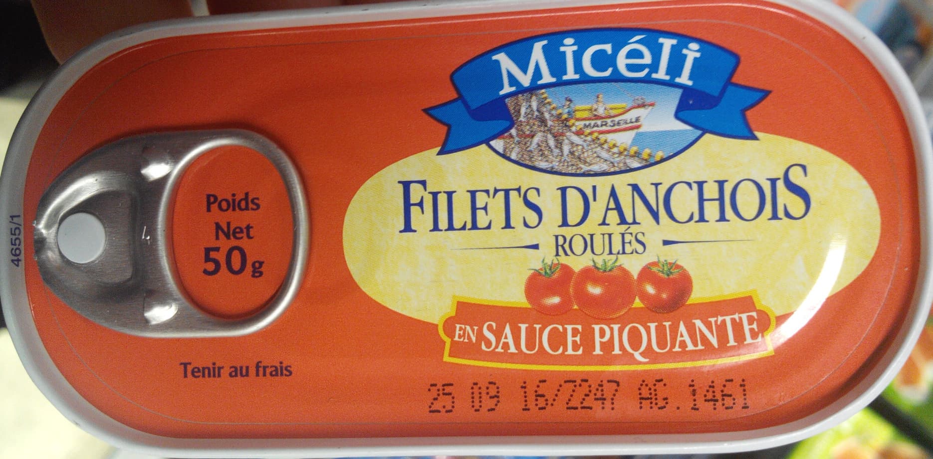 Micéli Filets d'anchois roulés en sauce piquante packshot