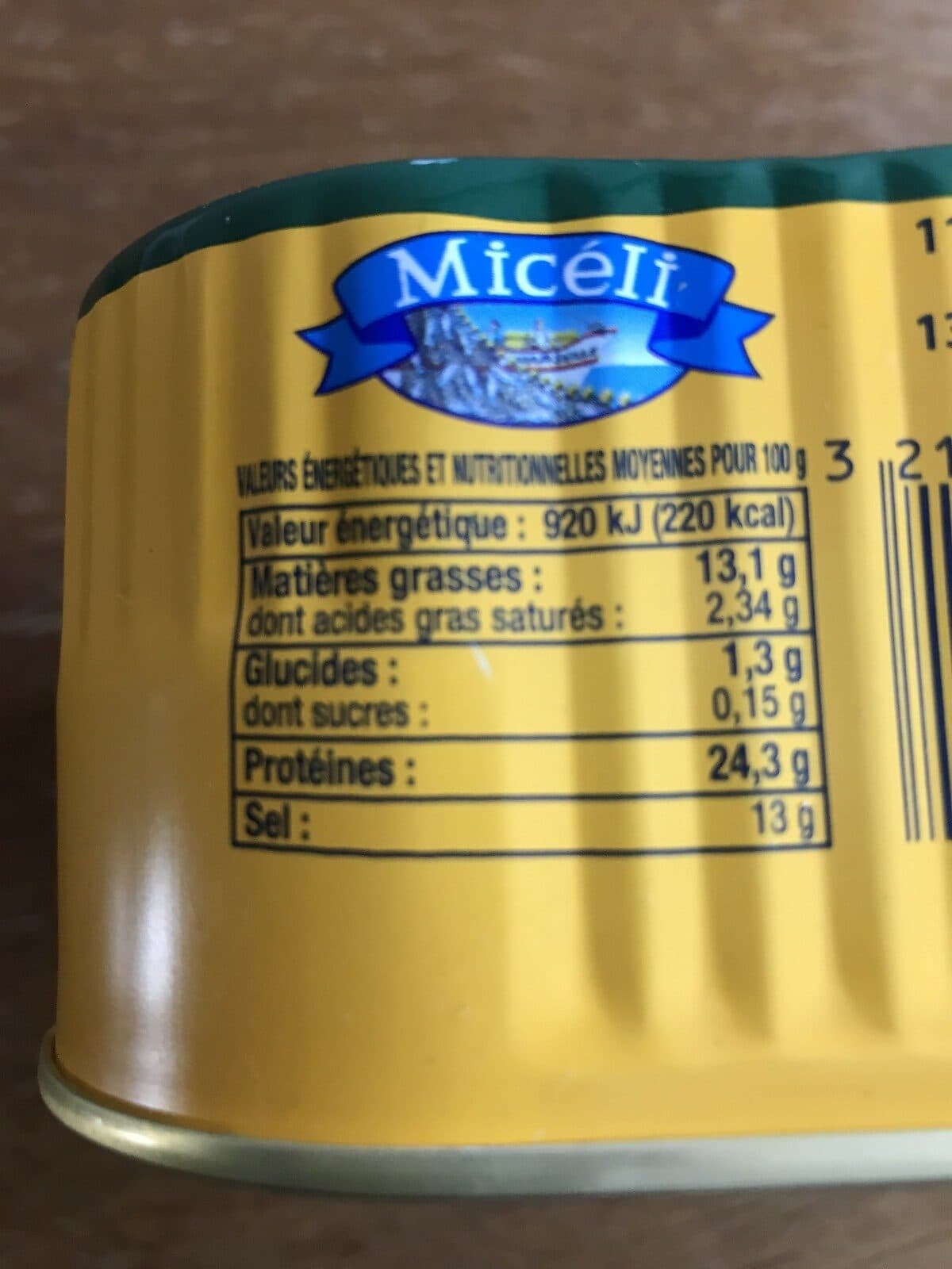 Micéli Filets d'anchois Allonges packshot
