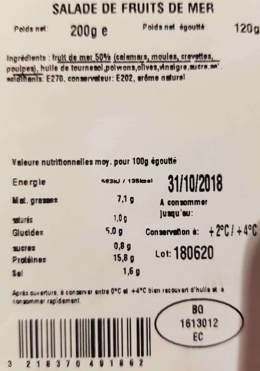 Open Food Facts 200G Salade Fruit De Mer packshot