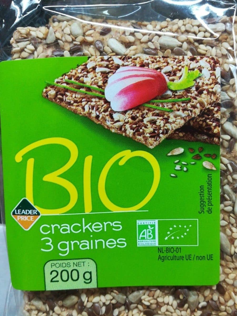 Leader Price Crackers 3 Graines Bio packshot