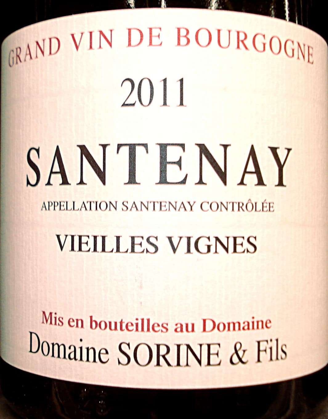 Sorine & fils Santenay 2011 Vieilles Vignes packshot
