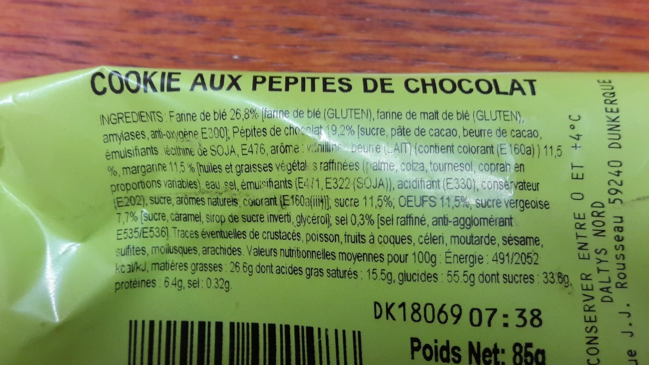 Open Food Facts Cookie au Chocolat packshot