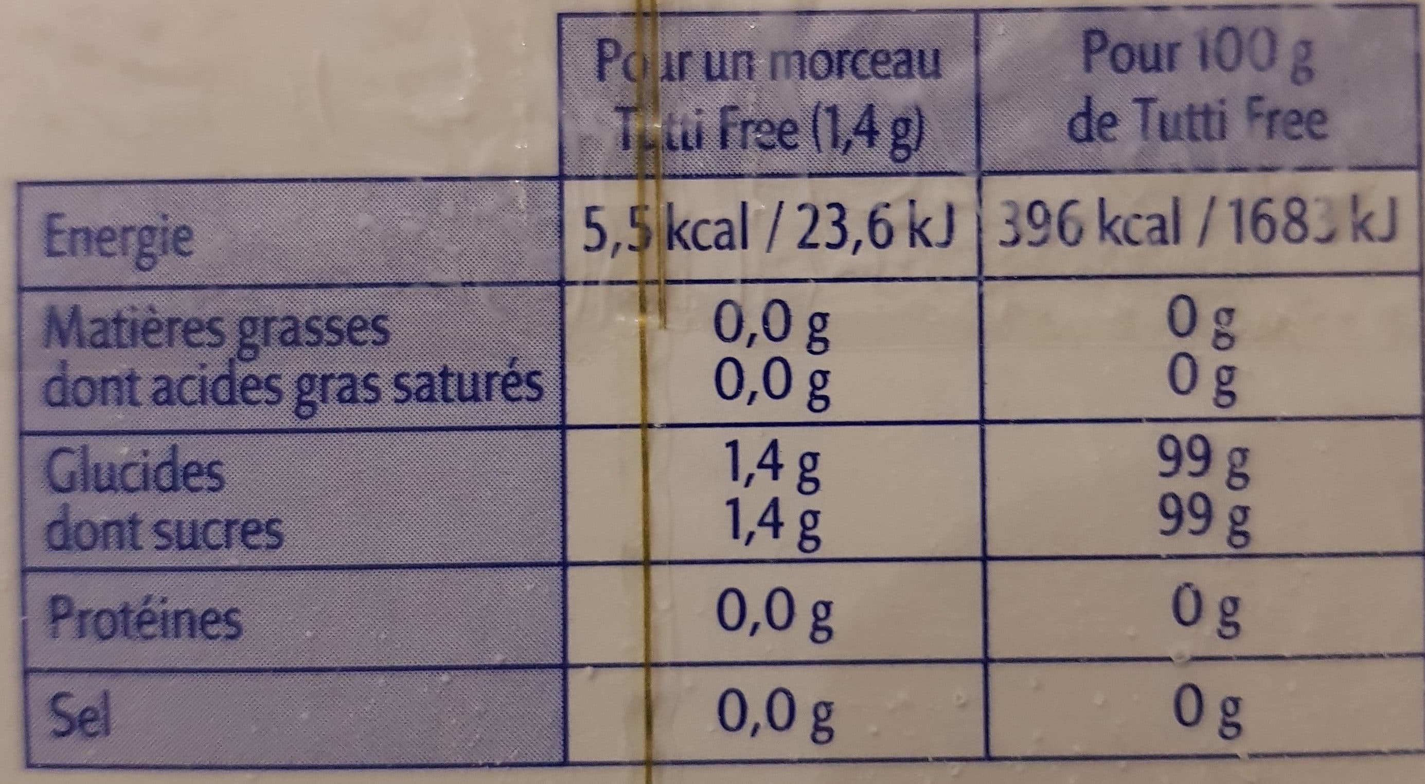 Tutti Free Sucre stevia packshot