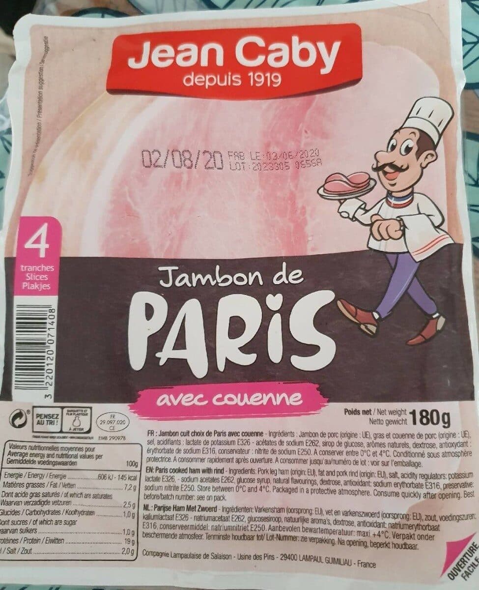 Jean Caby Jambon De Paris Ac 4 Tranche packshot