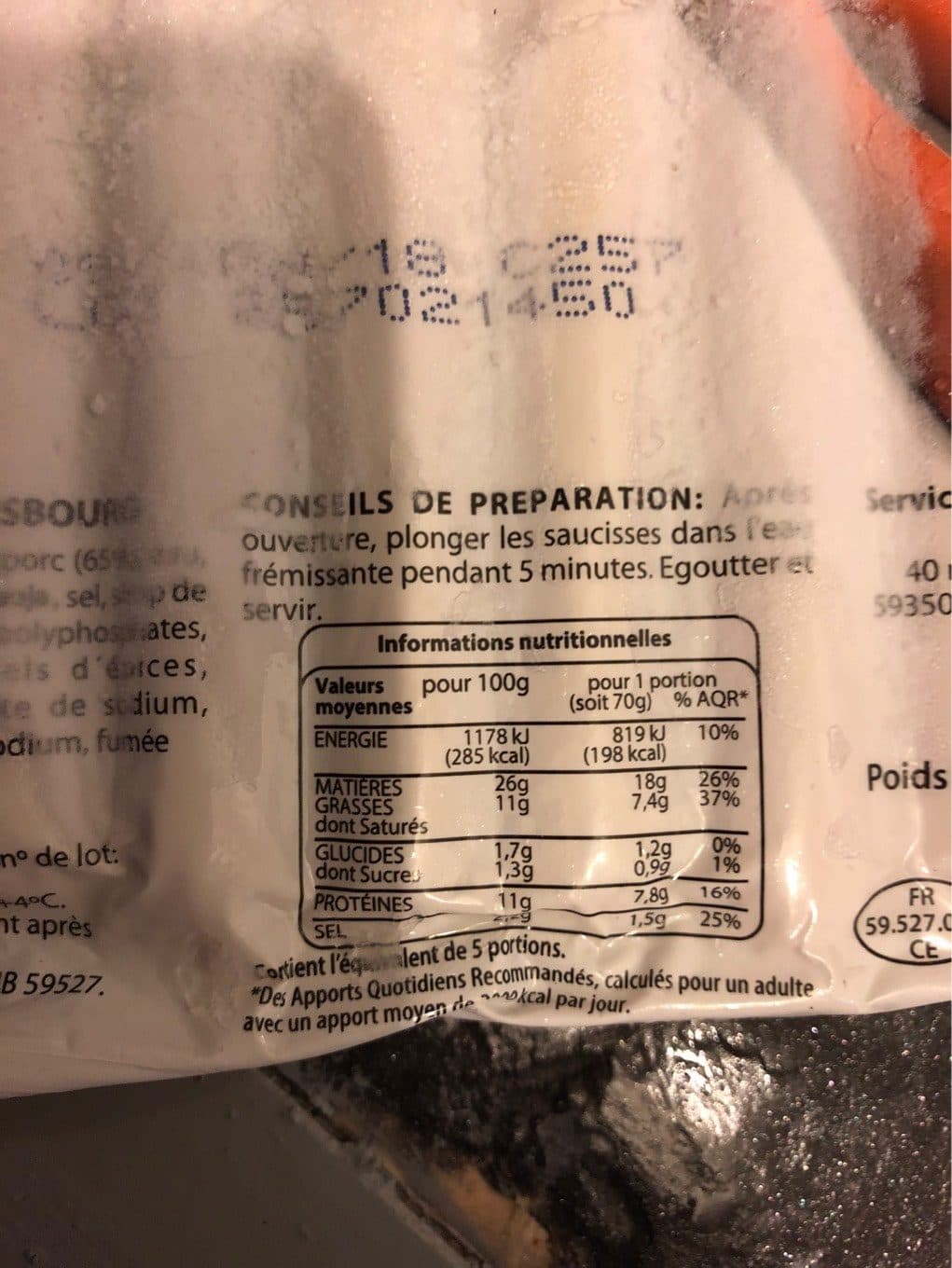 Tous Les Jours Saucisses de strasbourg packshot