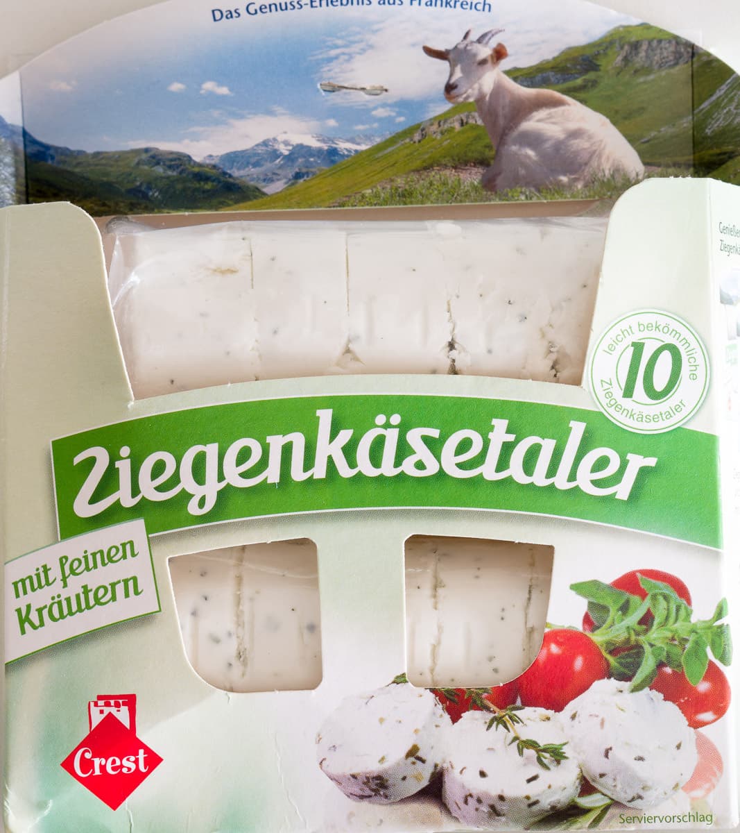 Crest Ziegenkäsetaler mit feinen Kräutern packshot